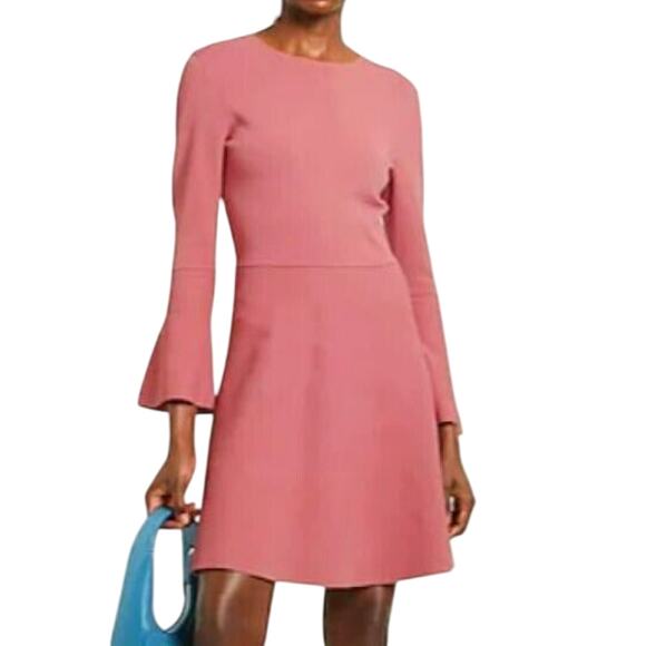 STELLA MCCARTNEY Size 6 Antique Rose‎ Pink Bell Sleeve Midi Dress Designer Italy - Picture 1 of 9